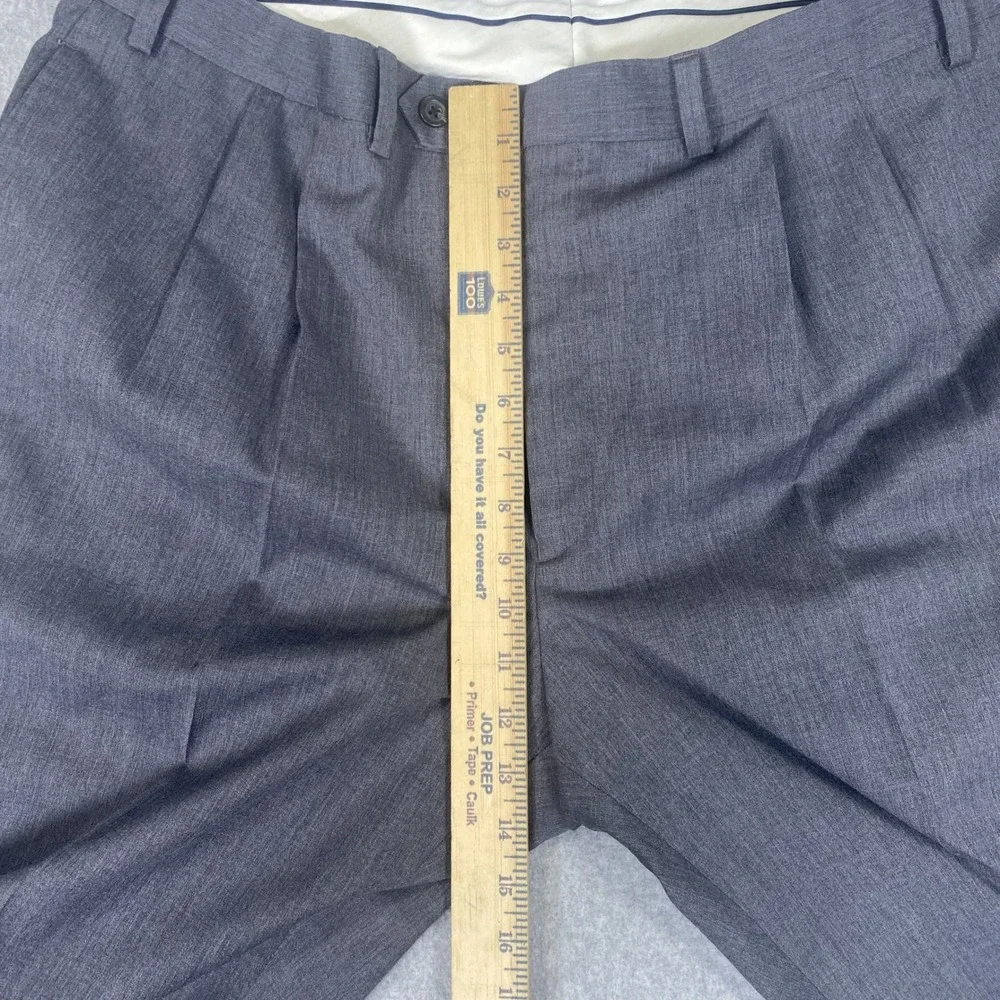 Lauren Ralph Lauren Dress Pants Mens 40x32 Gray Wool Pleated Cuffed Trousers